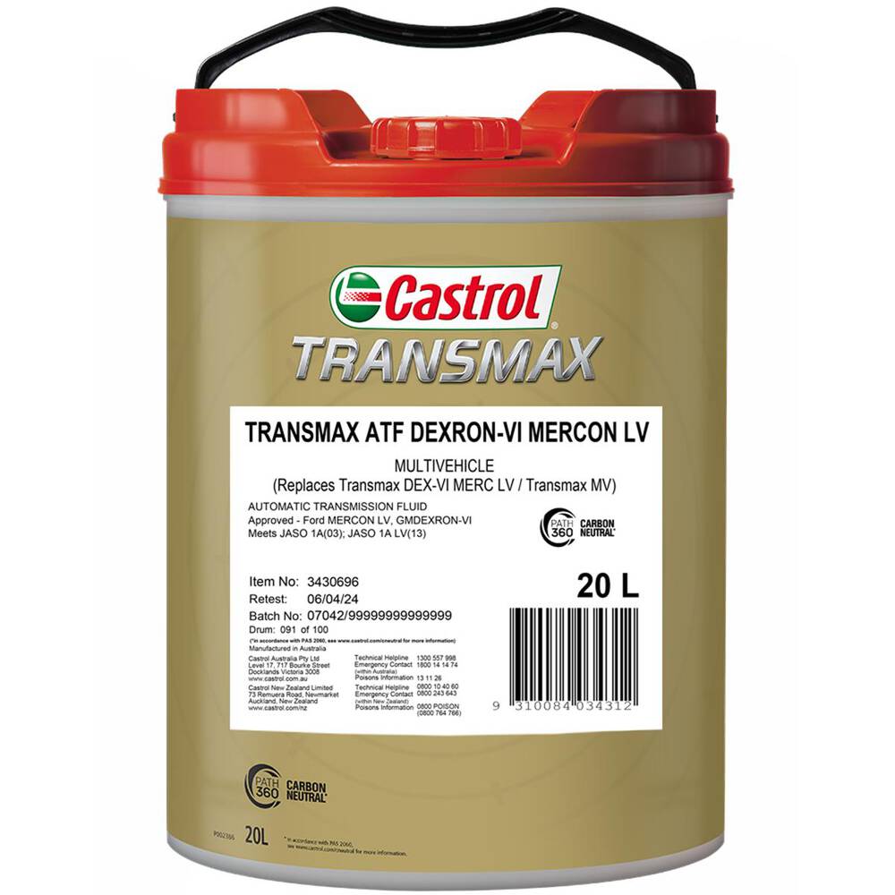 Transmax ATF Dexron-VI Mercon LV Multivehicle 20L
